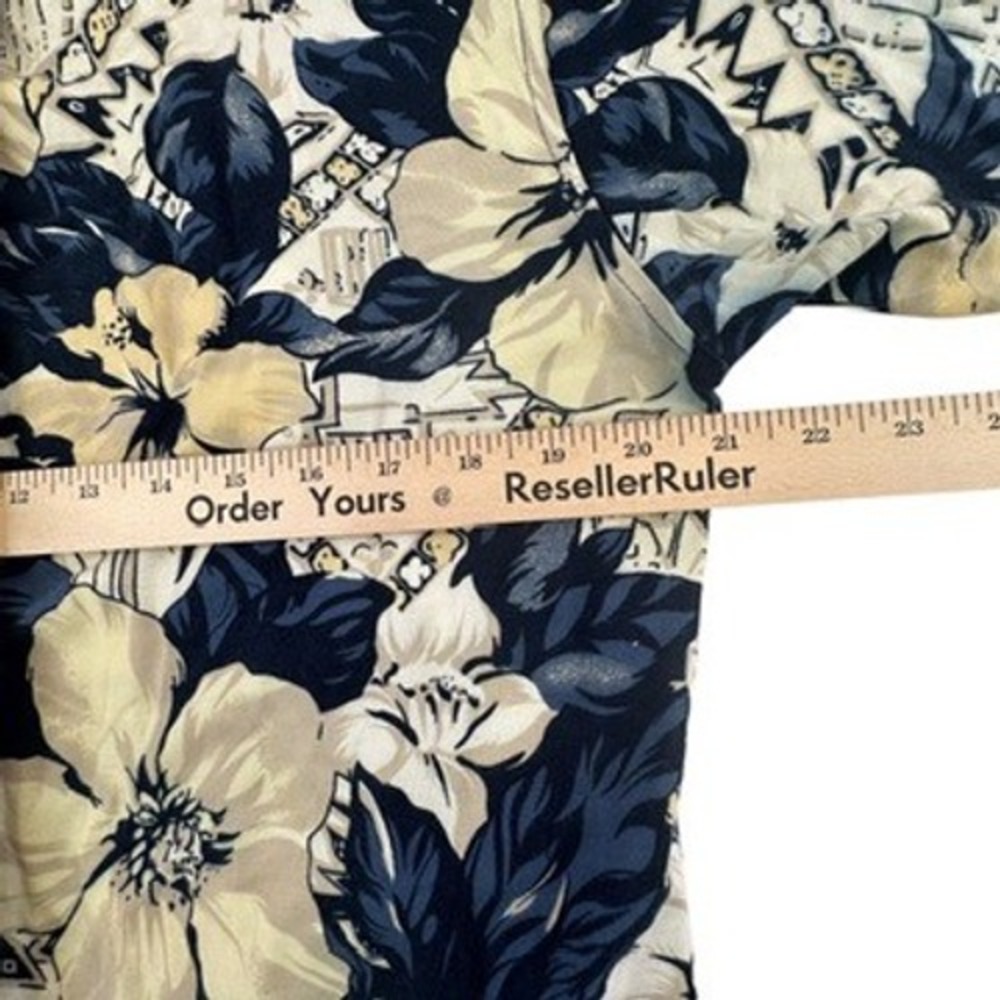 Disney Golf Collection Medium‎ Mens Shirt Mickey Mouse Floral Polo Navy Yellow M - Picture 11 of 13